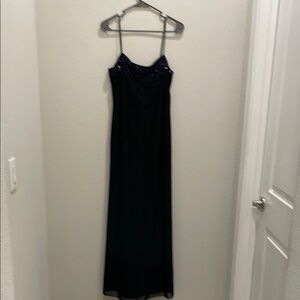 Black Spaghetti Strap Sleeveless Maxi Gown